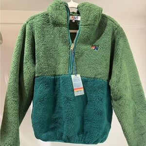 Aviator Nation teddy hoodie jacket half zip